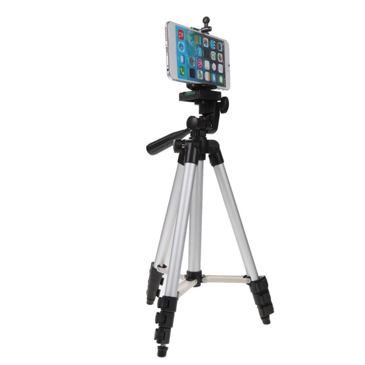 Treppiede Portatile per Telefono e Fotocamera con Testa 360° | Regolazione a 4 Snodi, Gambe a 3 Sezioni, Filetto 1/4", Lega di Alluminio e Abs, Argento
