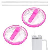 Zikenis 2 coperchi di ricambio per Stanley Cup 40oz – con 2 cannucce, Flip Straw e guarnizione impermeabile
