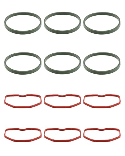Image of Intake Manifold Gaskets Fit for Audi S4 S5 A6 A7 A8 Q5 Q7 SQ5 3.0T 2009-2019, Replace 079129717B 079129717D Upper & Lower Plenum Exhaust Seal Sheet Set