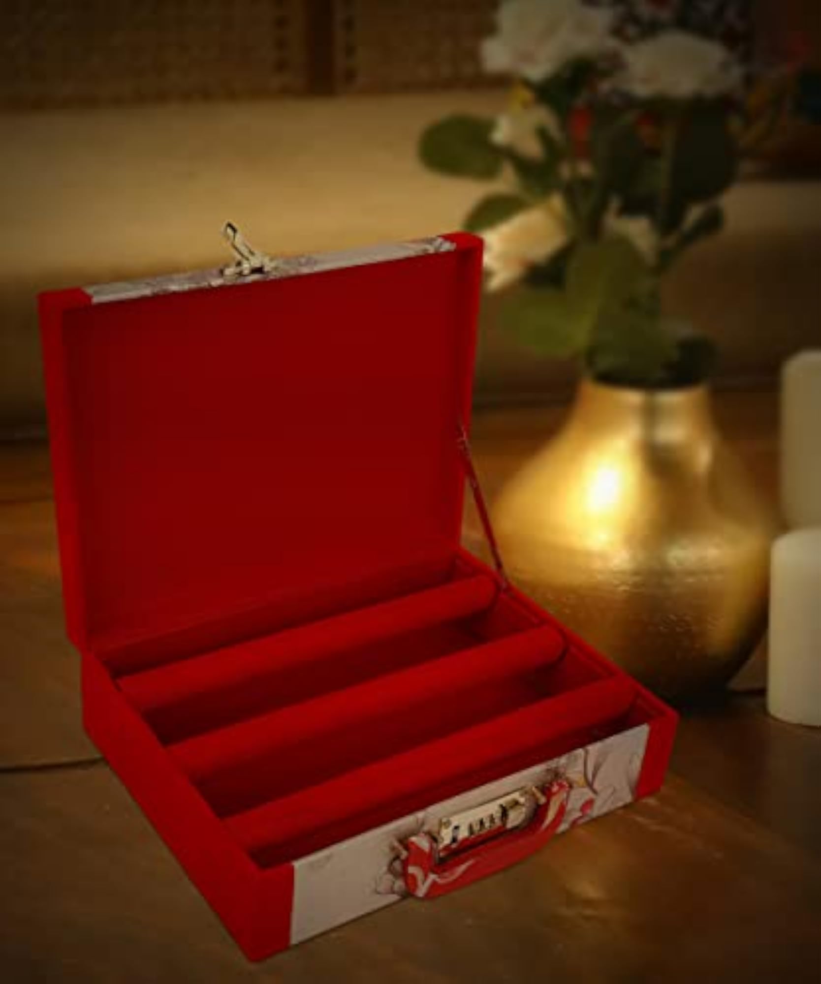 Cosmetic Bangle Box with Lock, Multicolor