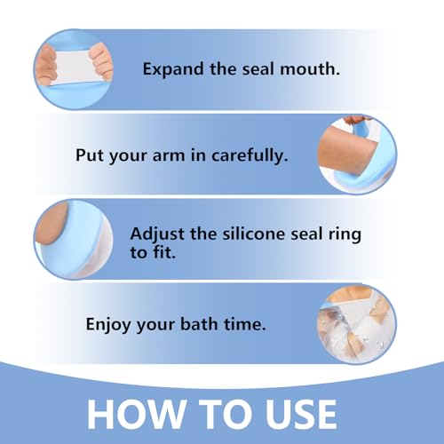 Wasserdichter Gipsschutz Arm Erwachsene, 58cm Verbandschutz Duschschutz für Baden, Wiederverwendbarer, für Dusche, Gebrochene Hand, Handgelenk, Finger