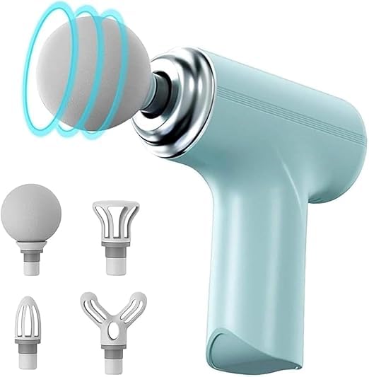Mini Gun Massager Machine for Pain Relief - Body, Neck, Shoulders, Back, Arms & Feet Massager- 6 Speed Settings -7 Type C Charging for Muscle Pain Relief Recovery, and Relaxation for Stiff Shoulders and Tired Muscles (Multi Colour)-image-30