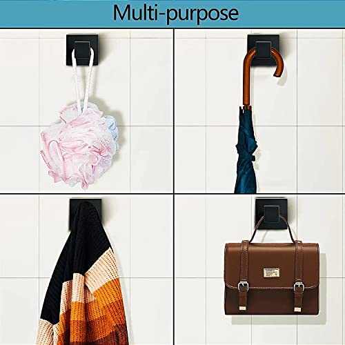 Lgsftbfs 6 Pack Square Towel Hooks For Bathrooms, Black Towel Hook For Kitchen Bathroom, Sus304 Stainless Steel Coat Hook, Heavy Duty Holder Robe Hooks For Hanging Towels, Coats, Sponges, Wall Mount #TOP2