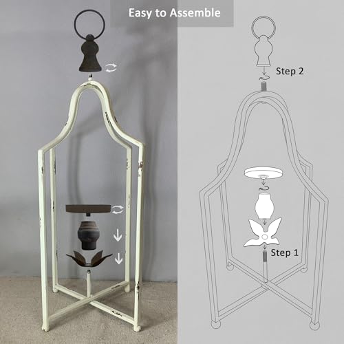 12.5" & 16.5" Timeless Cozy Decorative Lanterns Set of 2, Handcrafted Metal Iron Candle Holders, Farmhouse Elegance Fireplace Mantel Table Festive Gatherings Decor by Fenisam - Image 5