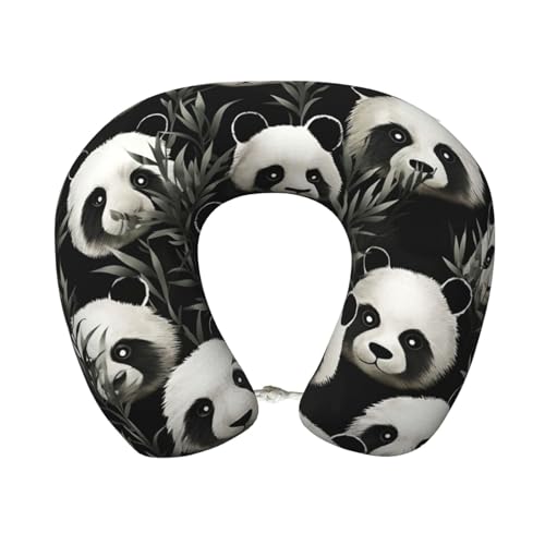 Almohada U de espuma viscoelástica negra 30 cm miniatura 1