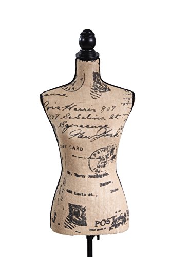 Female Mannequin Torso Dress Form Black Tripod Stand Monogram Style