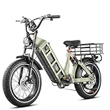 eAhora [2025] Juliet Electric Bike for Adults 1200W 31MPH Electric Mountain Bike, 48V/60AH 135+Miles Long Range Ebike for Commute, 20" Fat Tire Step Thru Full Suspension Electric Bicycle, UL2849