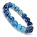 Antiquity Sian Art Agate Multicoloured Jade Bead Stretch Enthralling Bracelet Bangle (blue)