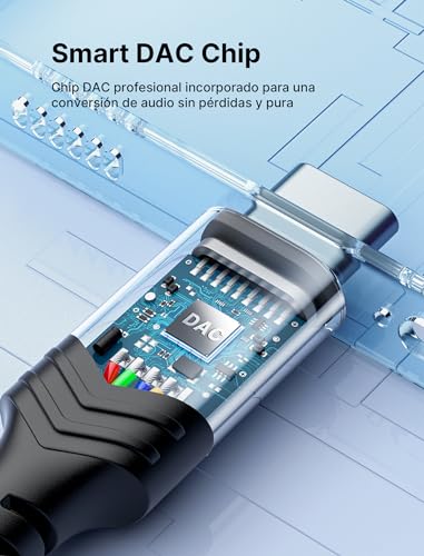 JSAUX Duradero Adaptador USB Tipo C a Jack 3.5 mm Auriculares, Adaptador USB C Jack para Samsung Galaxy S22/S21/S20/S20 FE, Xiaomi Mi 10/9/8, Huawei P40/P30/P20, Pixel 4/3/2 XL-Rojo - imagen 5