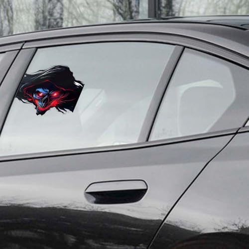 Image of 2Pcs Halloween 3D Skull Car Decals, Decorative Sticker for Truck Trailer SUV, Any Smooth Surface (E)