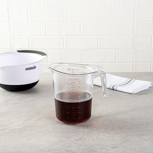 Image of Restaurantware 2 qt Clear Plastic Measuring Cup, 2 Pack