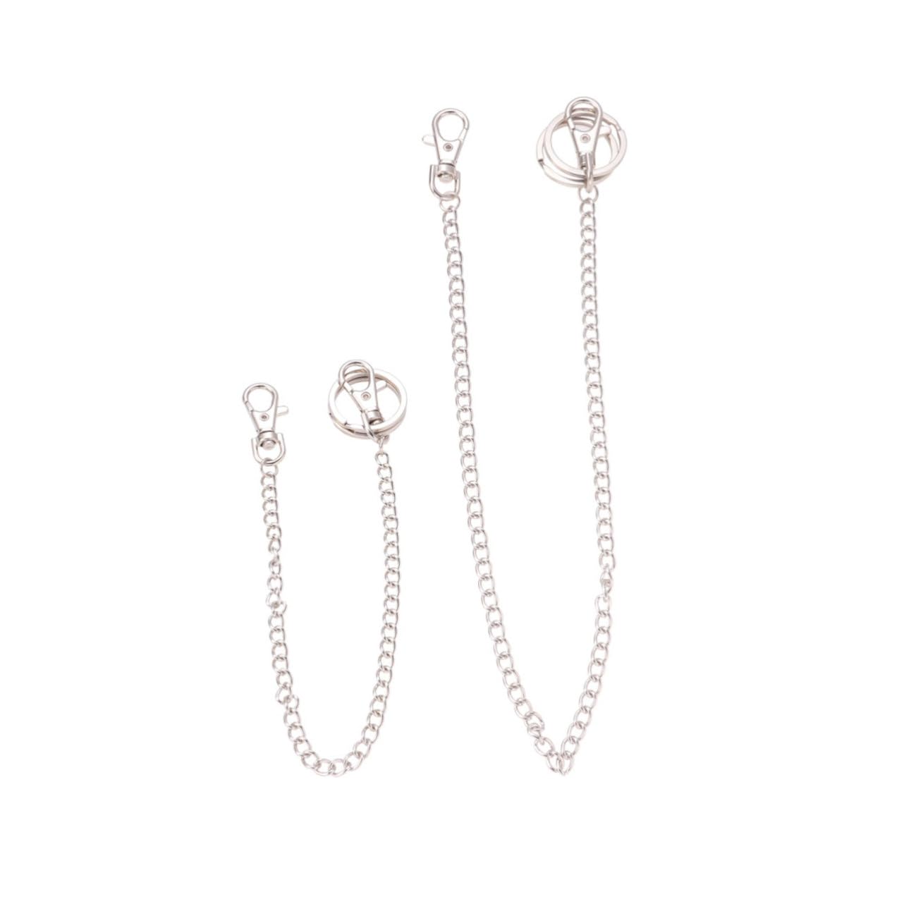 LIFKOME 2pcs Punk Metal Chain for Pants Versatile Pocket Chain for Style for Keys and Accessories Unisex Fashion Belt