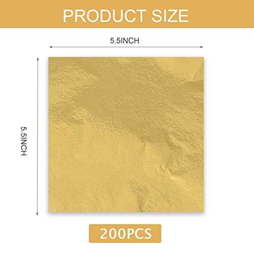 image for EllaYIDOI 200Pcs Gold Leaf Sheets Gold Foil Sheets for Gilding Craftin