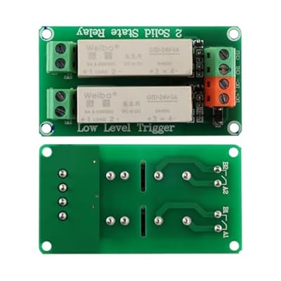 JESSINIE 24V 2 Channel Solid State Relay Module, Low Level Trigger, 5A...
