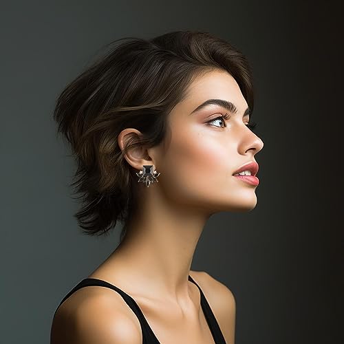 ATIMIGO Vintage Rhinestone Crystal Cluster Drop Earrings Art Deco Hypoallergenic Earrings for Women Wedding Bridal Prom Formal2