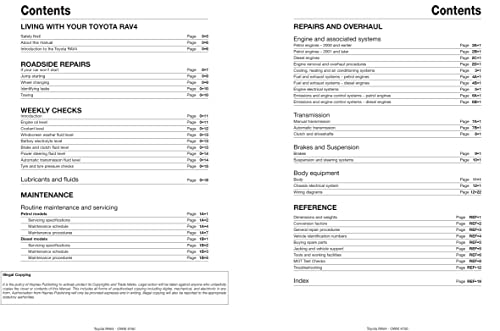 Toyota RAV4 (94 to Jan 06) (L to 55 reg) Petrol & Diesel: step-by-step maintenance and repair