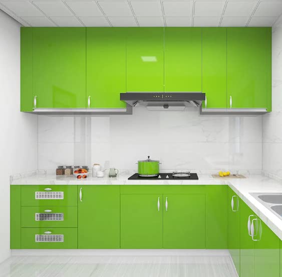 ERATO Glossy Wallpaper Peel & Stick Vinyl Contact Paper Self Adhesive Wallpaper for Kitchen Cabinets Furniture Countertop Removable Waterproof Wallpaper (Green Glossy, 2 Feet x 5 Feet) 3