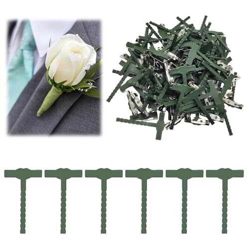Image of 90PCS Triangle T Plastic Brooch, Green Delicate Small Safety Pin for Wedding DIY, Boutonniere Pins Supplies Safety Tools Supplies for Clothes Suitable for Wedding