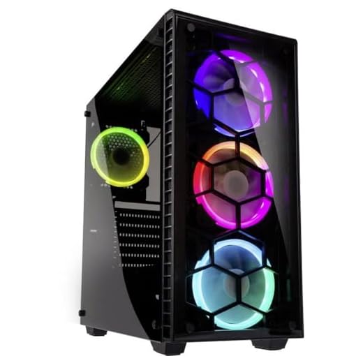 KOLINK Observatory RGB Midi-Tower – PC-fodral – härdat glas sidofönster – ATX – svart