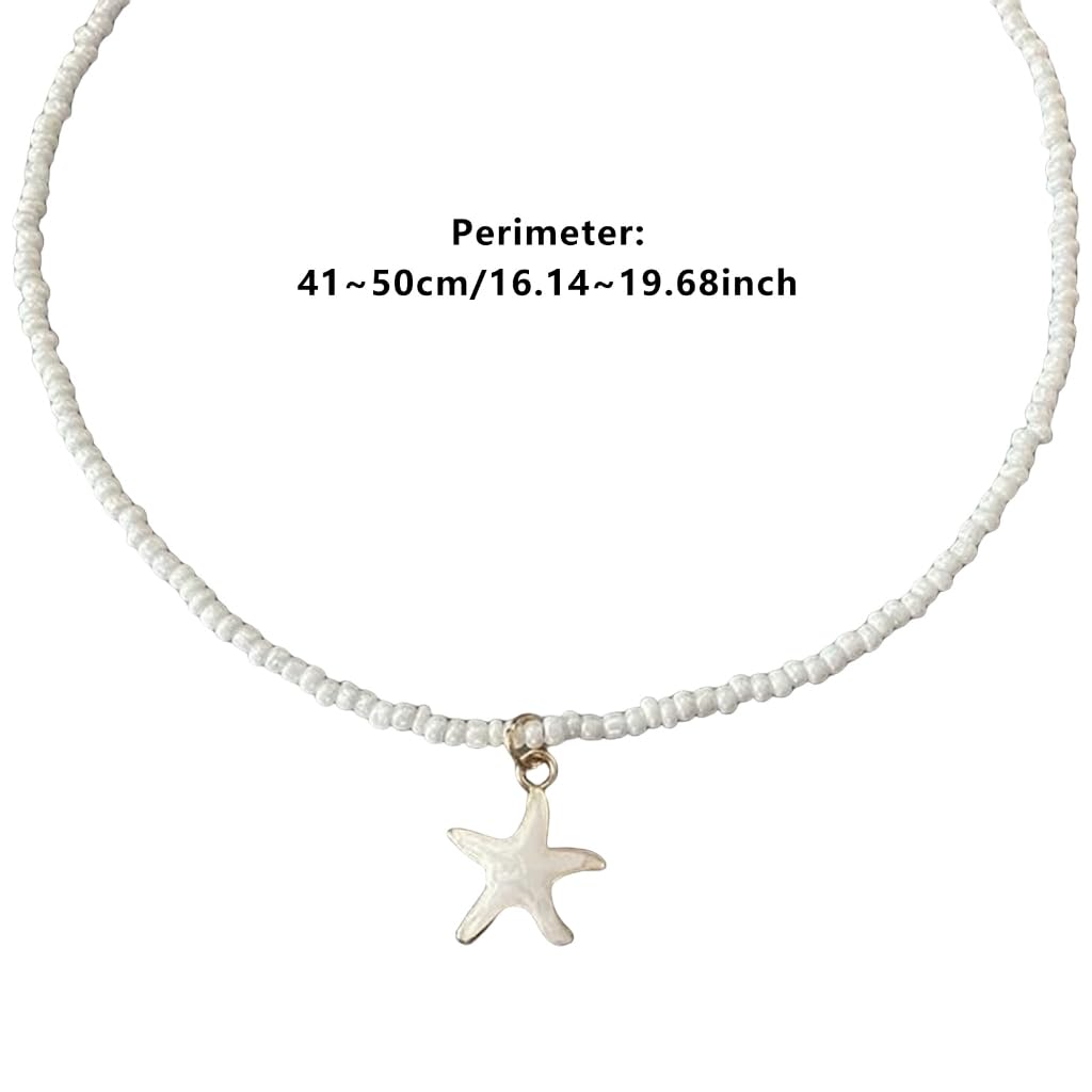 Artistics Collar de cuentas de estrella de mar para mujeres y niñas, accesorio portátil que añade un toque elegante a cualquier atuendo