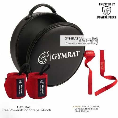 Image of GYMRAT VENOM EDITION 13MM Adjustable Weightlifting Lever Belt for Man and Women, Weightlifting with Adjustable Heavy Duty Buckle, Professional Weight Lifting Belt (13MM VENOM EDITION, XXL)