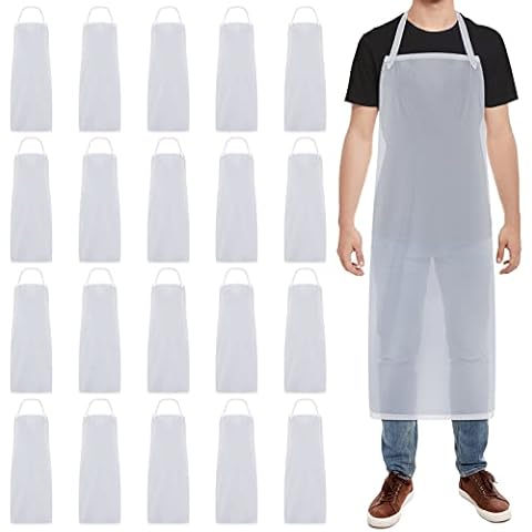 20 Pcs Plastic Aprons Waterproof Apron Cover