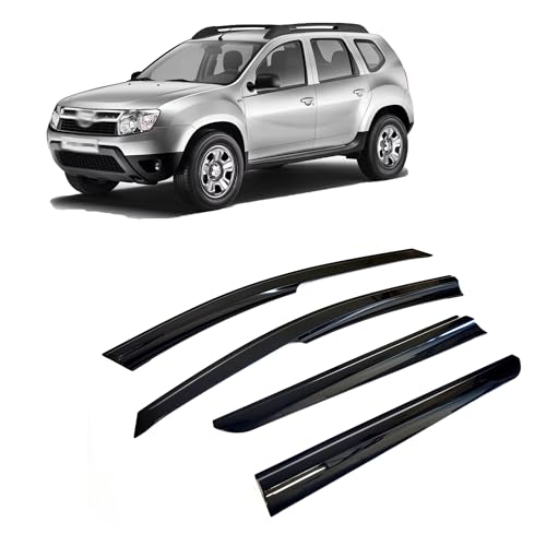 Rumplex Windabweiser Luftabweiser Regenabweiser Seitenfensterabweiser Kompatibel mit Dacia Duster 2010-2016 Autofenster Regenschutz Regenabweiser Anklebbare Deflektoren 4 Stück