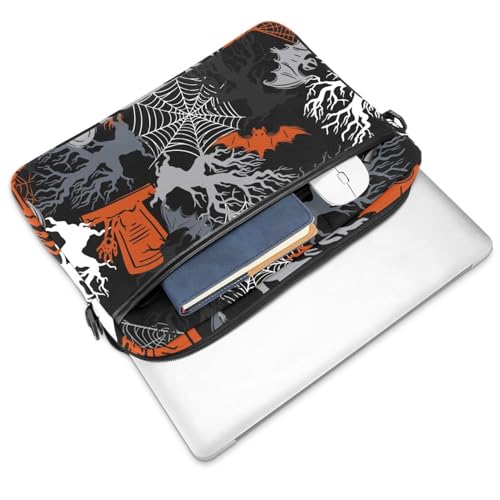 Maletín de portátil de 13.3 pulgadas estampado con árbol de Halloween resistente a roces 2