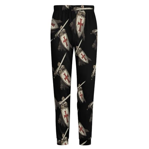 Knights Templar Pajama Pants Men Pjs Elastic Waistband Sleep Lounge Pants Lightweight Loungewear4