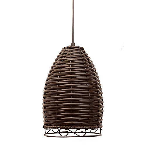 Pendente Taça Junco Aramado Tabaco Luminária Lustre Sala