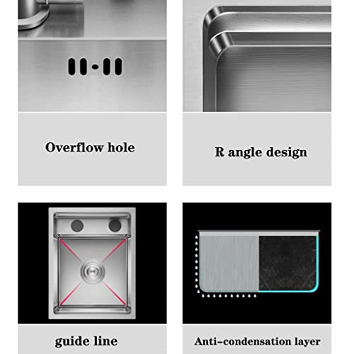 Évier de cuisine à cuve unique compact inox avec couvercle rabattable