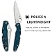 Spyderco Police 4 Lightweight Knife with K390 Premium Stainless Steel Blade with Durable Blue FRN Handle - SpyderEdge - C07FS4K390