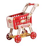 PUXZYAX Carrito de Compras para niños, Carrito de Compras con Ruedas, Juguete Educativo Atractivo Que Ayuda a desarrollar Habilidades de Compra Durante el Juego. , Rojo , 46.5 x 26 x 51 cm