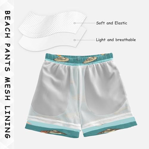 Boys Swim Trunks Aliens Spacecrafts Beach Board Shorts Quick Dry Swimsuit Toddler Kid Teen4