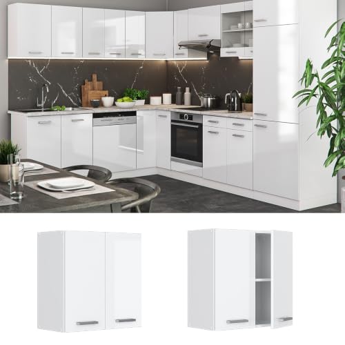 Vicco Wall cabinet Raul, White High Gloss, 60 cm - Image 3