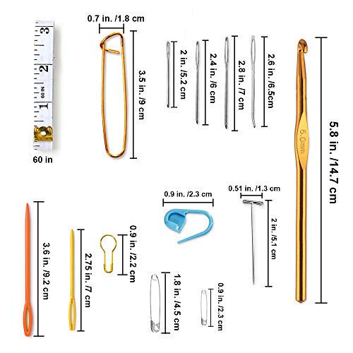 Exquiss Knitting Needles Set-11 Pcs Lace Circular Stainless Steel Circular Knitting Needles+9 Pcs Aluminum Crochet Hooks+Knitting Weaving Tools for Knitting Beginners
