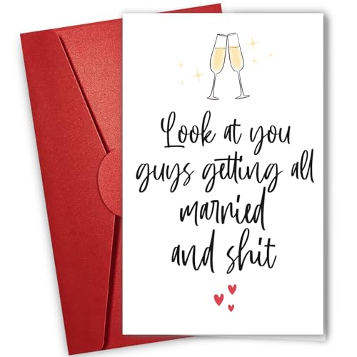 NewEleven Wedding Gifts For Couples 2025 - Funny Wedding Card For Bride And Groom, Newly...