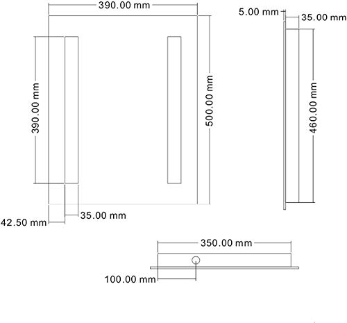 Modern Bathroom Mirror LED Illuminated Battery Powered IP44 500 x 700mm