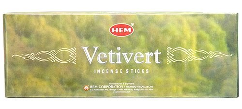 Vetivert - 20 Stick Hex Tube - HEM Incense Hand Rolled In India