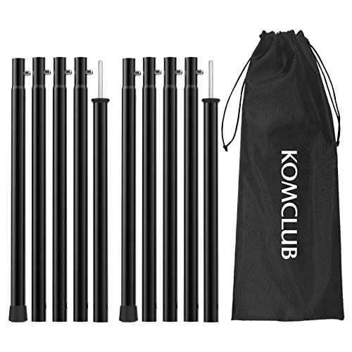 KOMCLUB Varillas de Tienda de campaña,de aleación de Aluminio para Camping,Barras telescópicas Ajustables de 200 cm, 2 Juegos para Tienda de campaña, para Tienda de campaña Cover