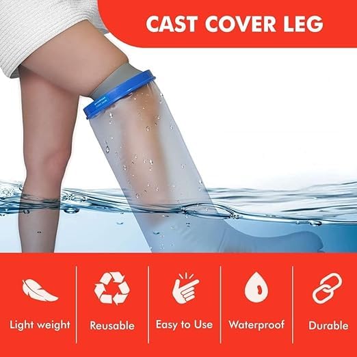 JAMBUVANTI Waterproof Cast Covers for Shower –Leg Protector to Keeps Dry of Wounds, Bandage, Dressing Watertight Shower Cast Shower Protector, ound Protector for Broken Leg, Knee, Foot, Ankle,Burns 4