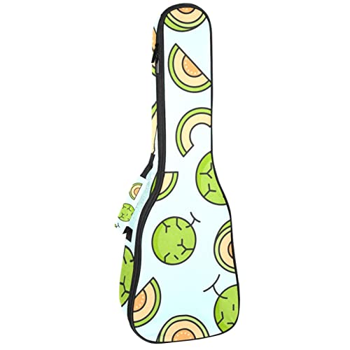 Tenor Ukulele Gig Bag Waterproof Ukulele Case Padded Backpack, Great for Soprano Concert (21/23/24 in) Melon Cantaloupe