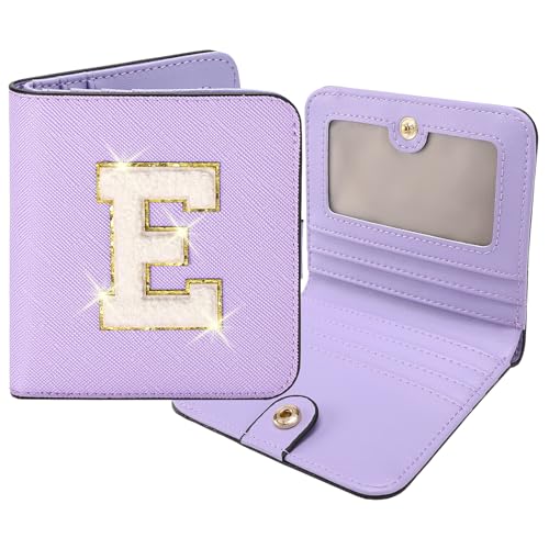 Image of RNIEGA Initial Wallet Women Small Teen Girl Gifts Trendy Stuff Girls Wallets Personalized Christmas Birthday Gift for Women Friends Daughter Granddaughter 6 7 8 9 10 11 12 13 Year Old Purple E