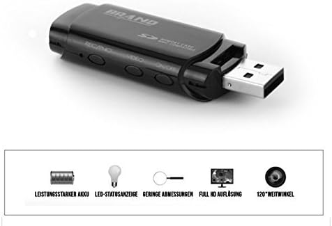 Eyecam Full HD Mini Camera Shaped USB Stick with integrated camera 1920 * 1080P Spy Cam Camcorder with Motion Detection and Night Vision LEDs (349)