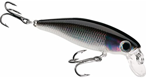 Dynamic Lures Trout Fishing Lure | Multiple BB Chamber Inside | (2) - Size 10 Treble Hooks | for Bass, Trout, Walleye, Carp | Count 1 | (Silver/Black, HD Trout 2.25 Inch)