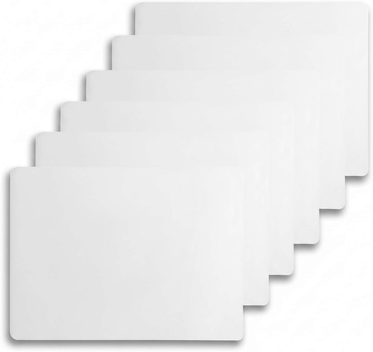 [6 Pack] 12” x 9” x 1/2” White Cutting Board, Dishwasher Safe, Non-Slip Polyethylene Prep Board, NSF Commercial Kitchen Chopping Board