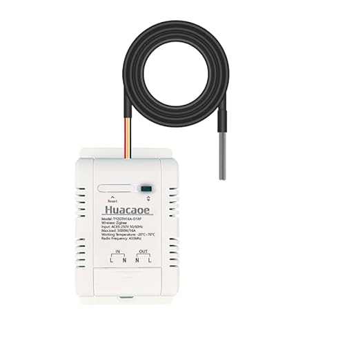 Zigbee High Power 16A Smart WiFi Temperature Controller with Waterproof DSB1820 Probe , app Control,Greenhouse,,Aquarium, Pet Breeding,Incubator,Reptile,Alexa/tuya zigbee hub Required（USB5VAC 85-250V）