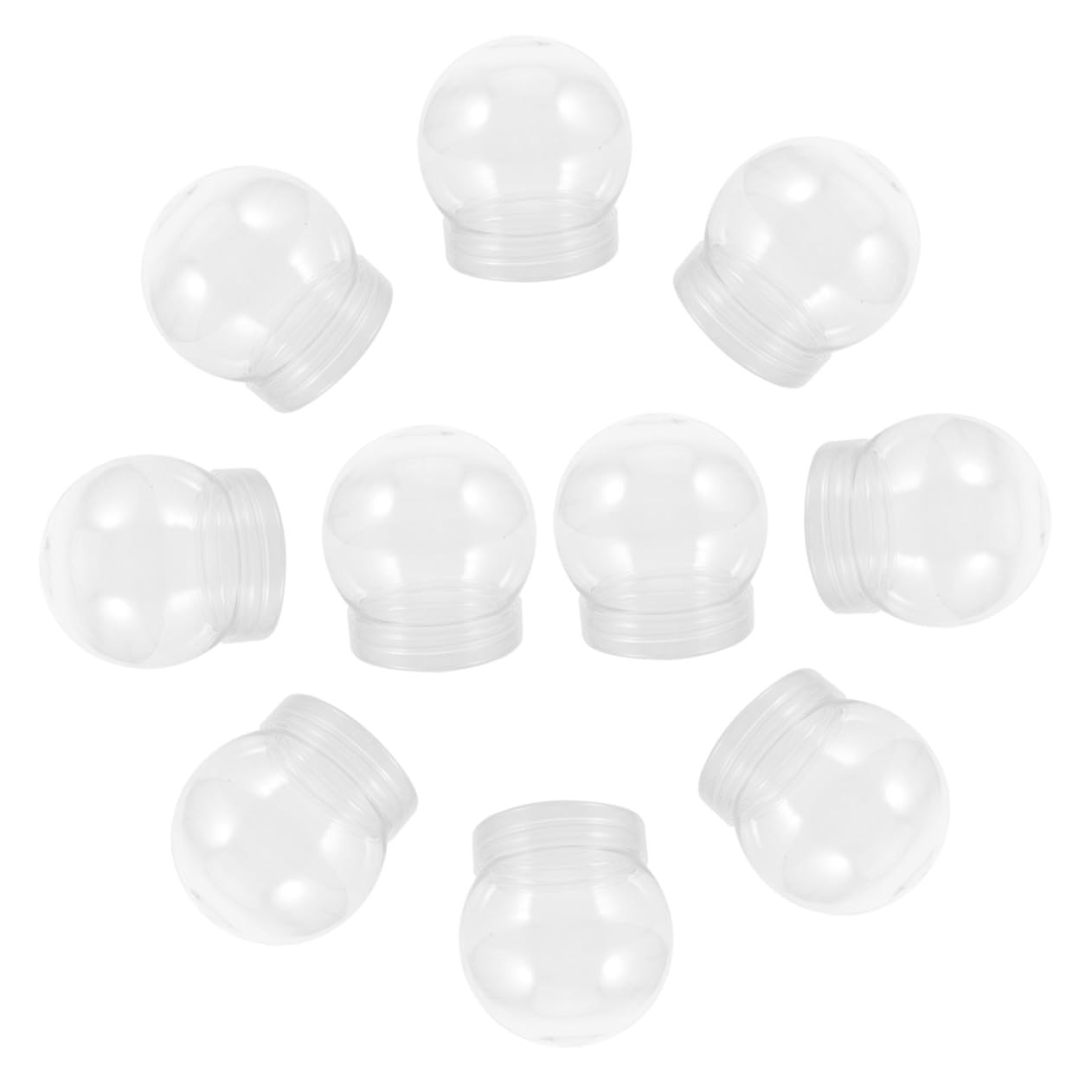 Baluue 24 Pezzi Globo di Neve Fai da Te in Plastica Trasparente Globo Vuoto Coperchio 270Ml Accessori per Decorazioni Natalizie e Artigianato Creativo