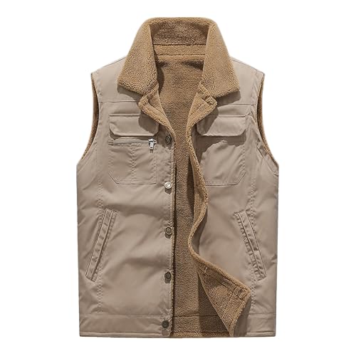 Gilet rembourré pour homme doublé polaire épaisse pour isolation hiver