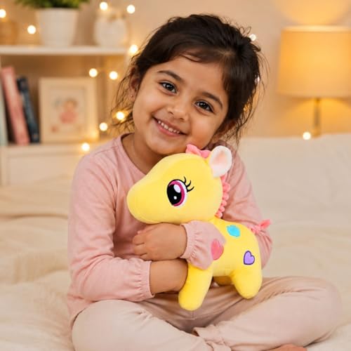 Image of Yellow Unicorn 25cm | Ultra Soft Plush Stuffed Toy | Cute Hugging Pillow | Gift for Kids Boys Girls